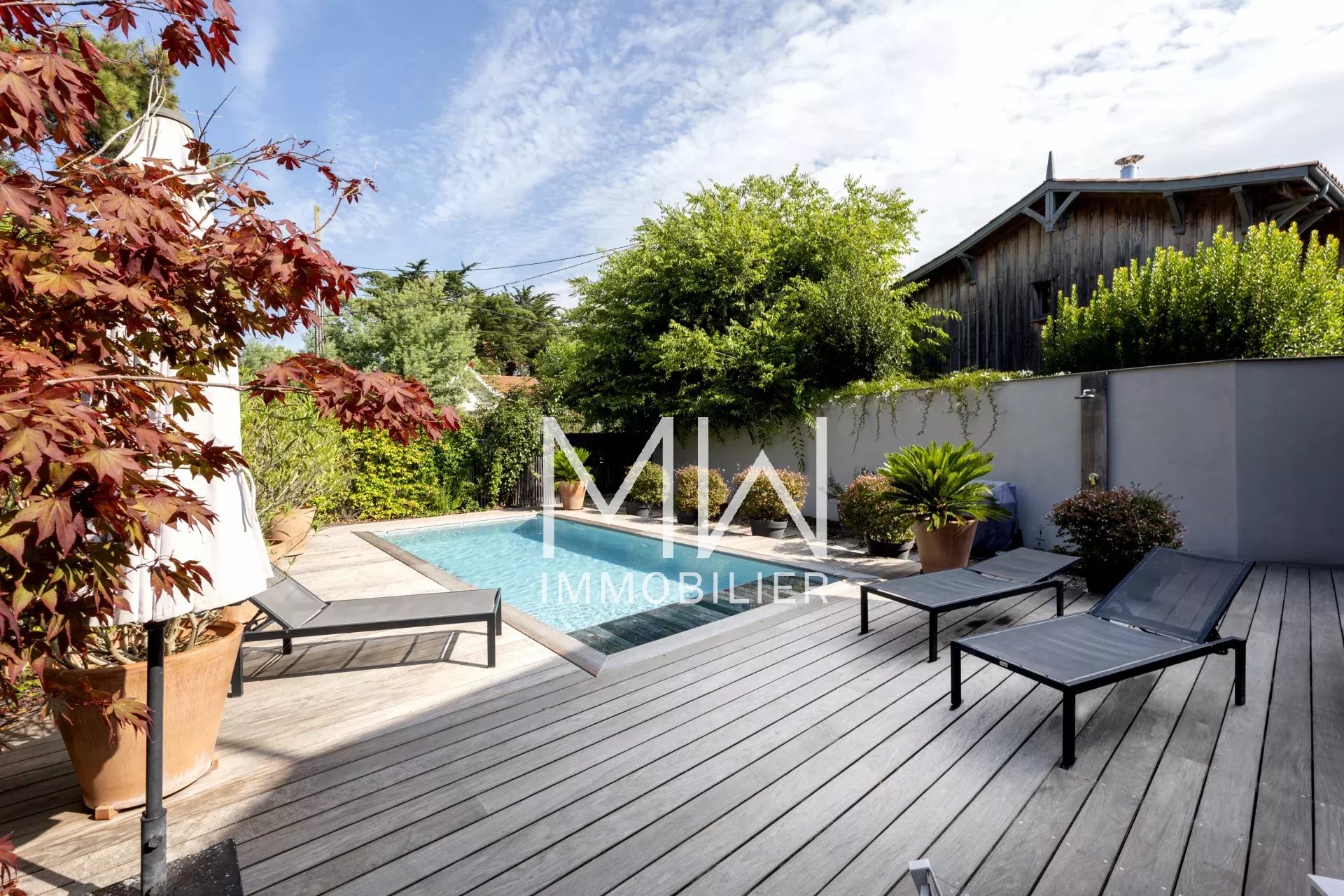 VILLA BOIS AVEC PISCINE – CAP FERRET – 6 COUCHAGES