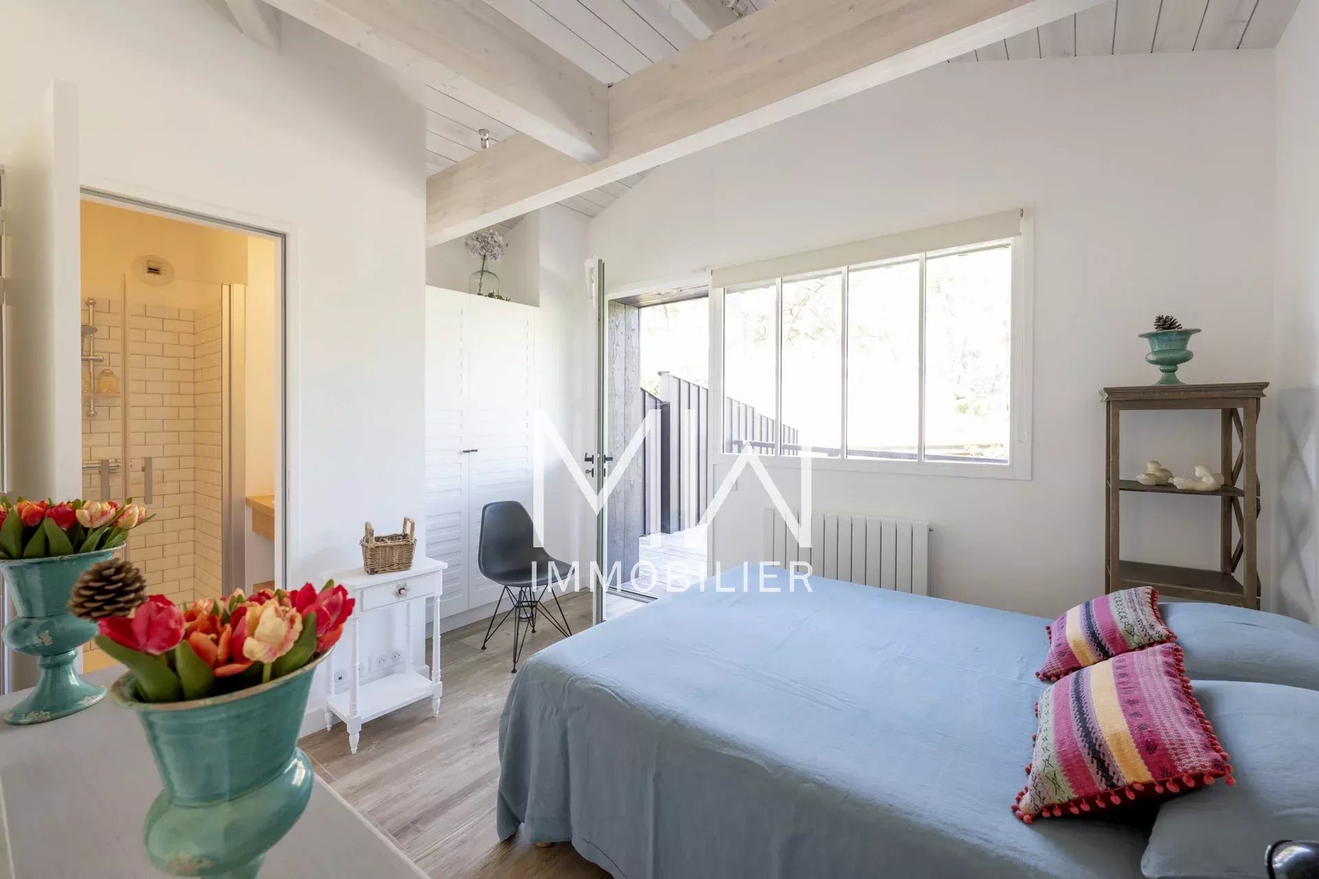 VILLA BOIS AVEC PISCINE – CAP FERRET – 6 COUCHAGES