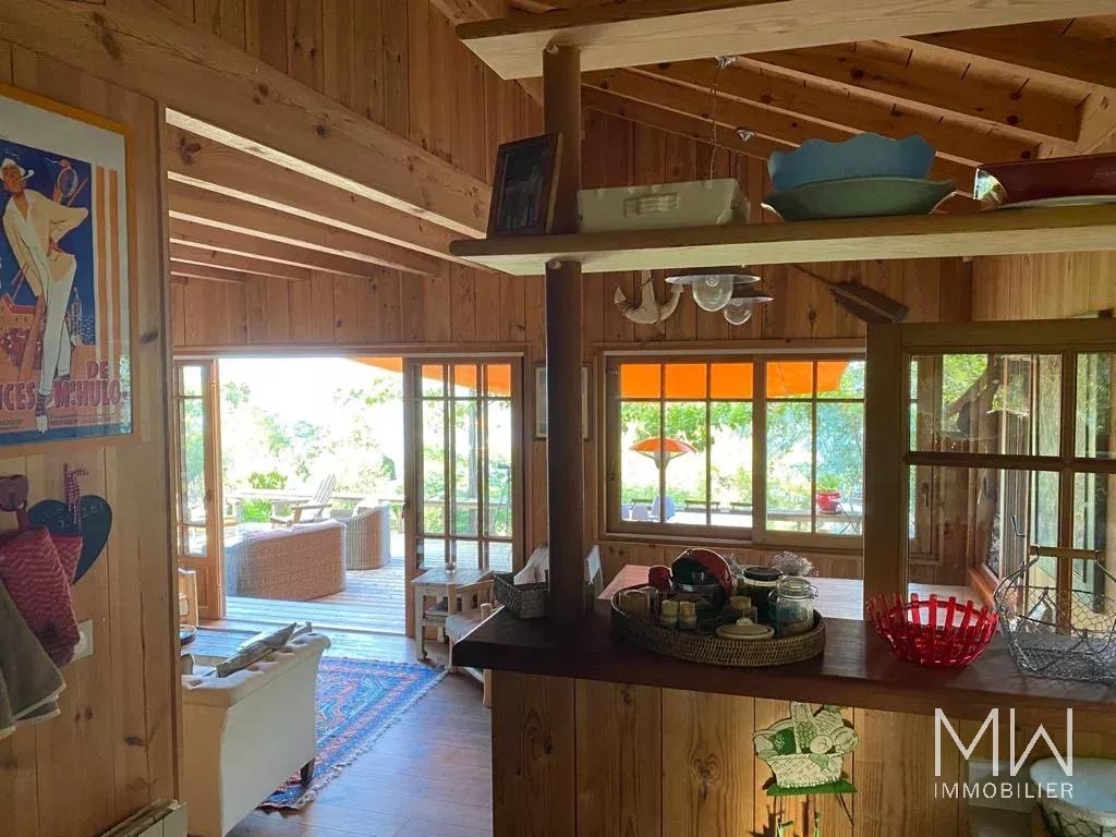 WOODEN VILLA WITH POOL AND PANORAMIC VIEW OF THE BASSIN – LA VIGNE – 12 PEOPLE